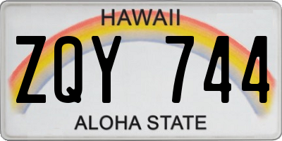HI license plate ZQY744