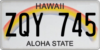 HI license plate ZQY745