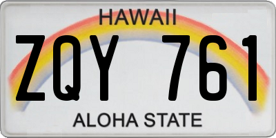 HI license plate ZQY761