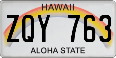 HI license plate ZQY763