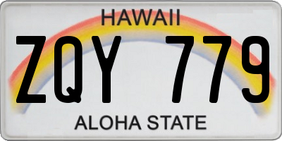HI license plate ZQY779