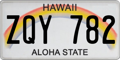 HI license plate ZQY782