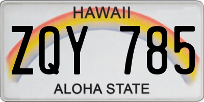 HI license plate ZQY785