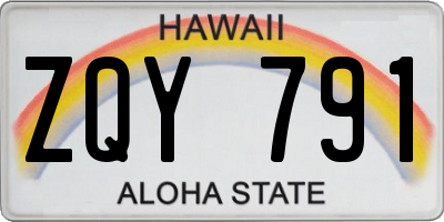 HI license plate ZQY791
