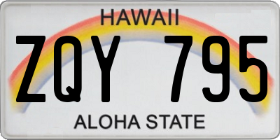 HI license plate ZQY795