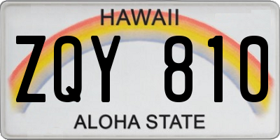 HI license plate ZQY810