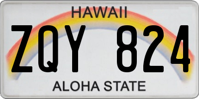 HI license plate ZQY824
