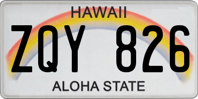 HI license plate ZQY826