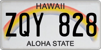 HI license plate ZQY828