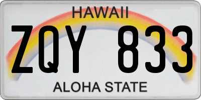 HI license plate ZQY833