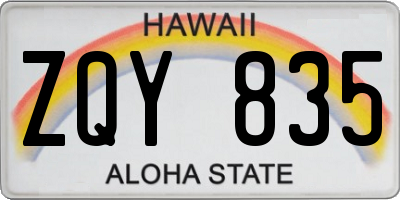 HI license plate ZQY835