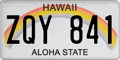HI license plate ZQY841