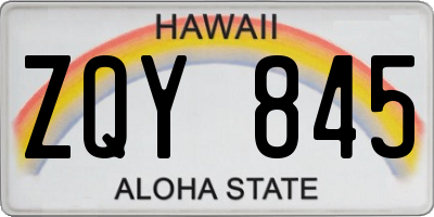 HI license plate ZQY845