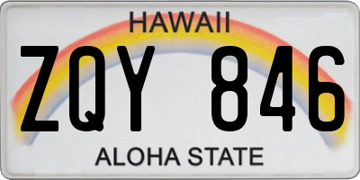 HI license plate ZQY846