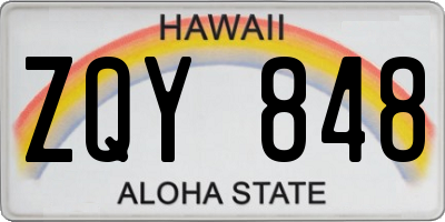 HI license plate ZQY848