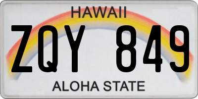 HI license plate ZQY849