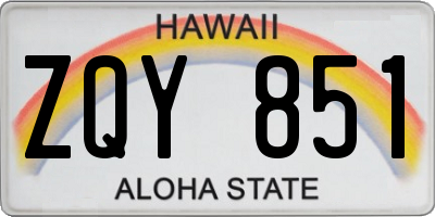 HI license plate ZQY851