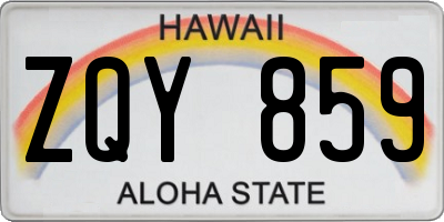 HI license plate ZQY859
