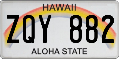 HI license plate ZQY882