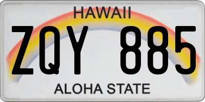 HI license plate ZQY885