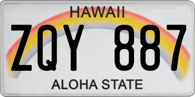 HI license plate ZQY887