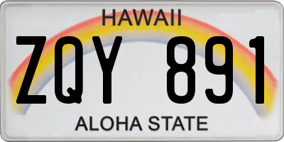 HI license plate ZQY891