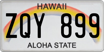 HI license plate ZQY899