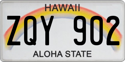 HI license plate ZQY902