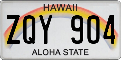 HI license plate ZQY904