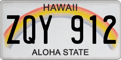 HI license plate ZQY912