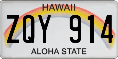 HI license plate ZQY914
