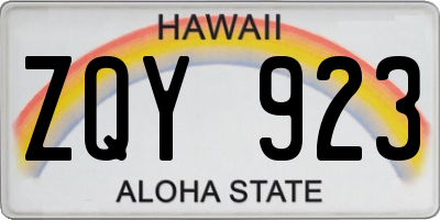 HI license plate ZQY923