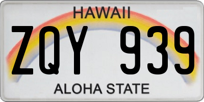 HI license plate ZQY939