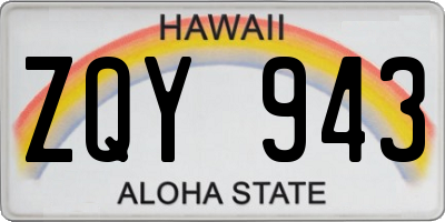 HI license plate ZQY943