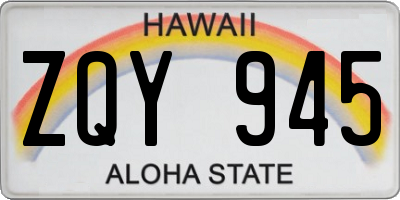 HI license plate ZQY945