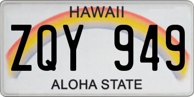 HI license plate ZQY949