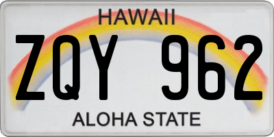 HI license plate ZQY962