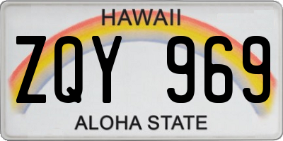 HI license plate ZQY969