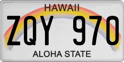 HI license plate ZQY970