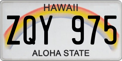 HI license plate ZQY975