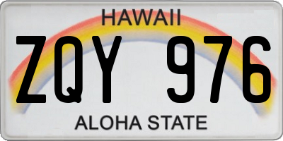 HI license plate ZQY976