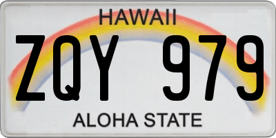 HI license plate ZQY979