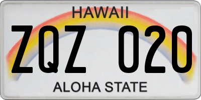 HI license plate ZQZ020