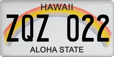 HI license plate ZQZ022