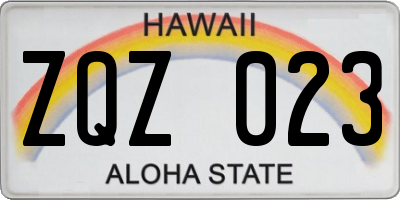 HI license plate ZQZ023