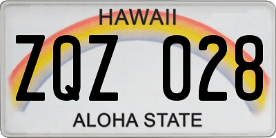 HI license plate ZQZ028