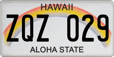 HI license plate ZQZ029