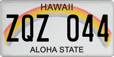HI license plate ZQZ044