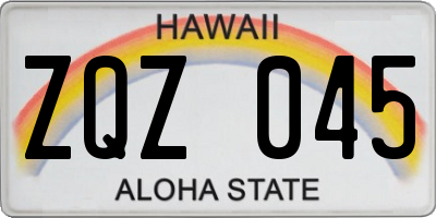 HI license plate ZQZ045