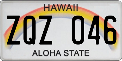 HI license plate ZQZ046